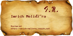 Imrich Melióra névjegykártya